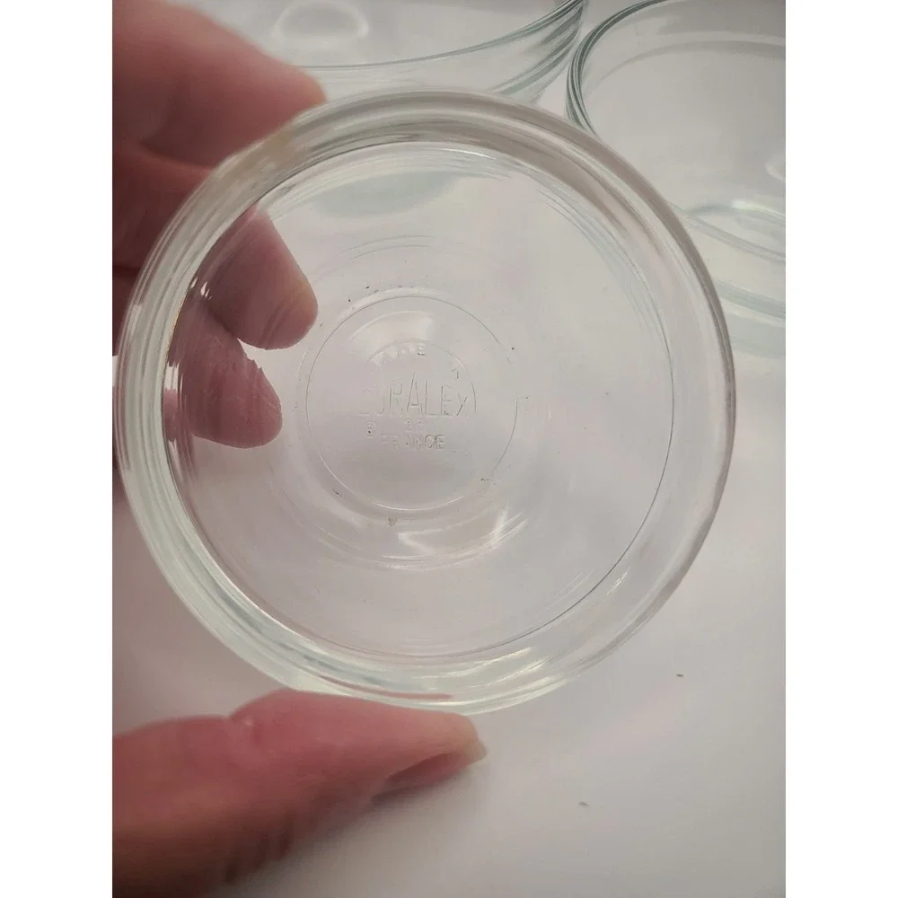 Set of 3 Vintage Duralex Clear Glass Mini Nesting Prep Pinch Bowls Made France